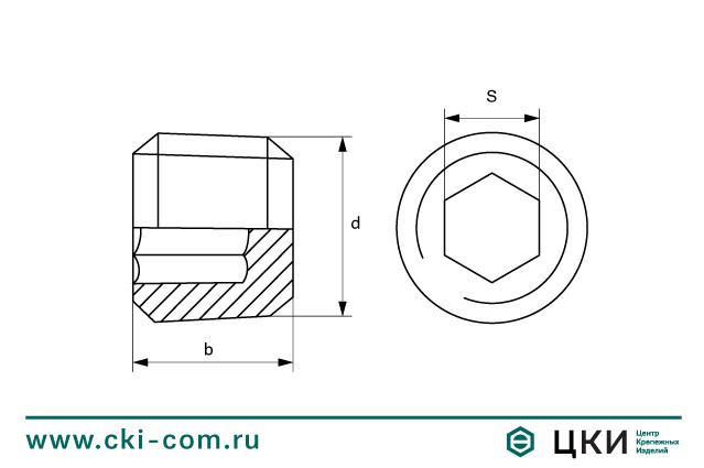 Пробка DIN 906 коническая (чертёж)