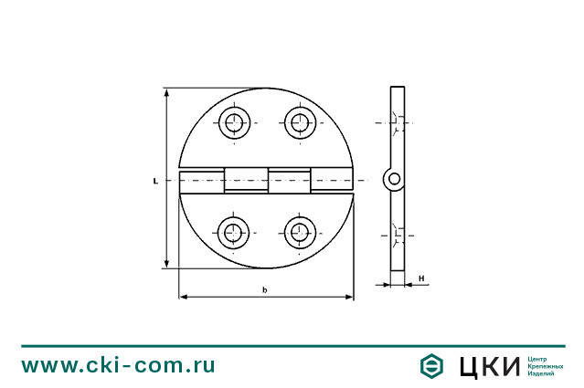 Петля дверная круглая М 8428 нержавеющая (чертеж)