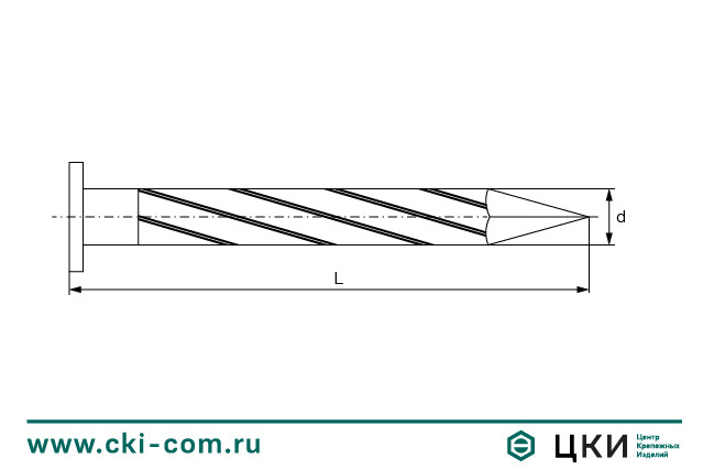 Гвоздь винтовой чертёж