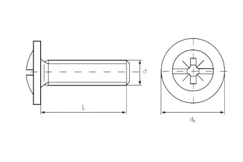 Винт мебельный с низкой полукруглой головкой