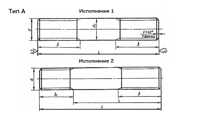 Шпилька для фланцевых соединений ГОСТ 9066-75