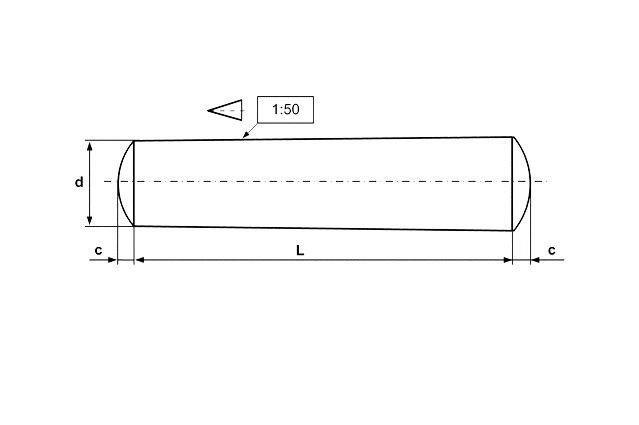 Штифт конический DIN 1 В