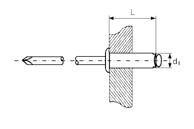 Заклёпка тяговая с плоским бортиком нержавеющая