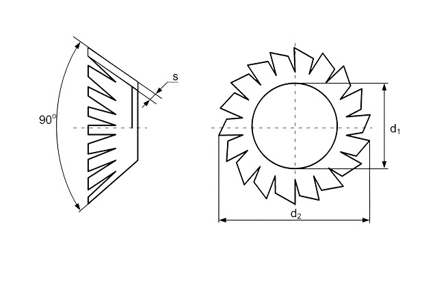 Шайба стопорная с упругими зубцами DIN 6798 V