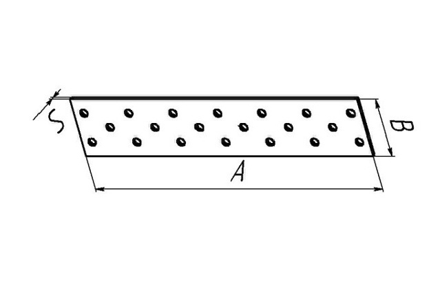 Пластина перфорированная с одинаковыми отверстиями