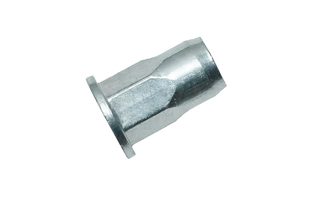 Заклёпка-гайка стальная с плоским бортиком шестигранная закрытая