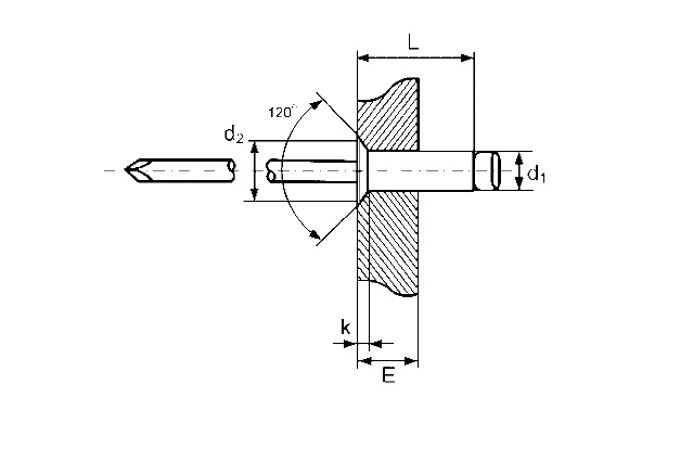 Заклёпка тяговая с потайным бортиком