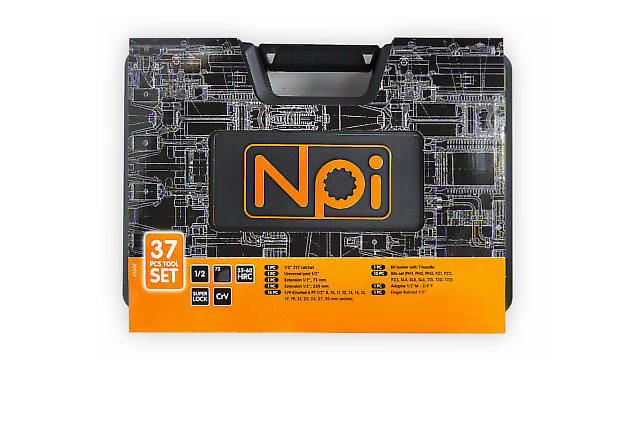Набор инструментов NPI 1/2", 37 предметов