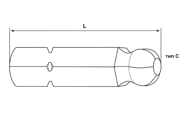 Бит со шлицем HEX-BALL