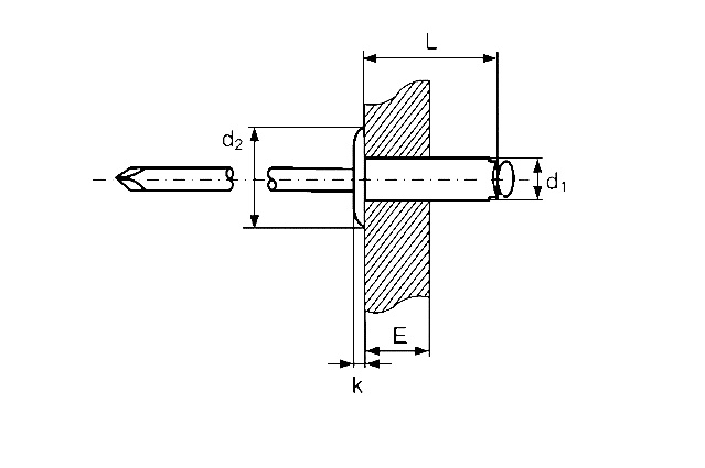 Заклёпка тяговая с широким бортиком