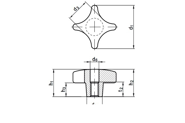 Ручка крестообразная DIN 6335