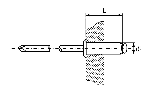 Заклёпка тяговая с плоским бортиком