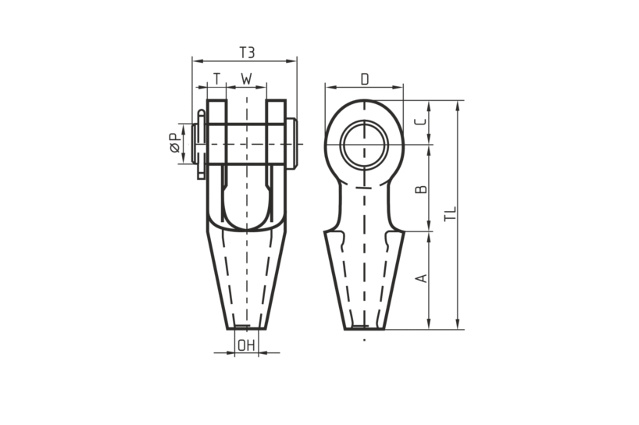Сокет открытый с вилочным соединением OSS
