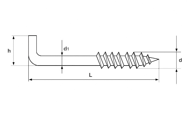 Шуруп-крючок Г-образный