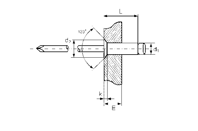Заклёпка тяговая с потайным бортиком