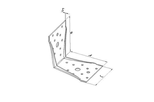 Пластина угловая усиленная "Т-34" с отверстиями разного диаметра