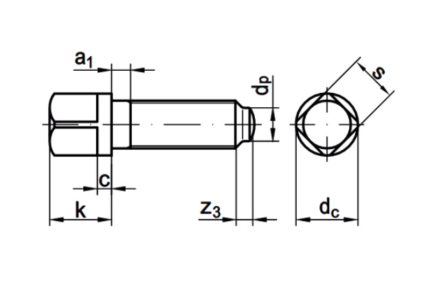 Винт установочный с квадратной головкой DIN 480