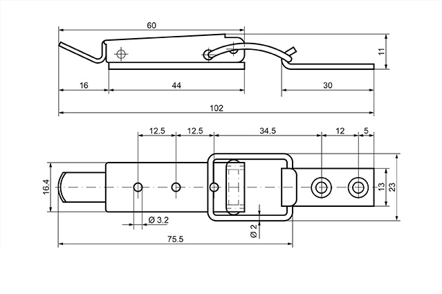 Замок-стяжка 102мм ц. (2.03.00)