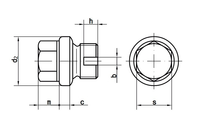 Пробка резьбовая с уплотнением и вентилируемым отверстием DIN 5586