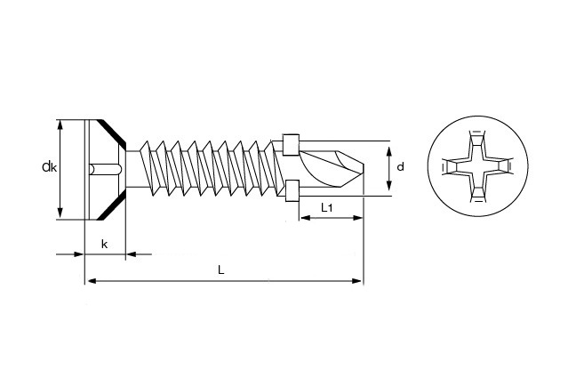 Саморез для крепления древесины к металлу