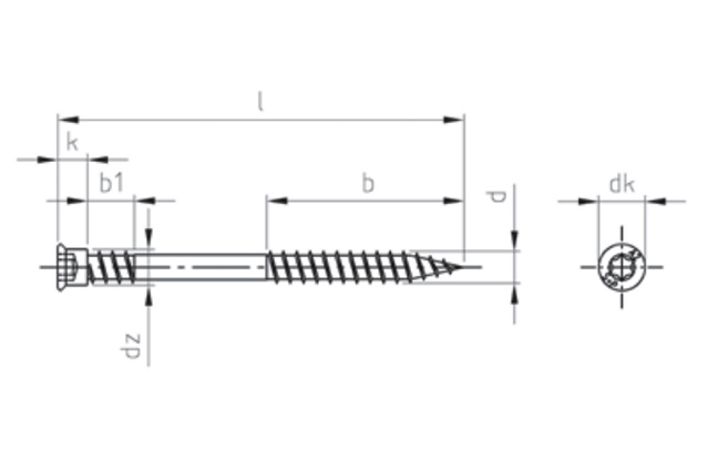 Саморез по дереву с уменьшенной цилиндрической головкой art.9243