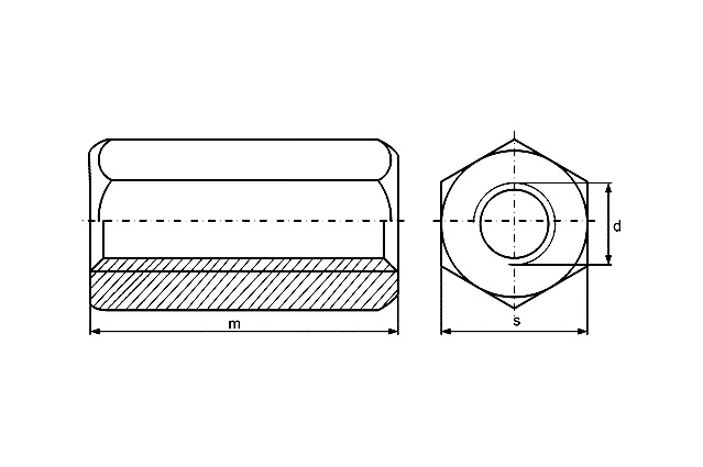 Гайка удлинённая DIN 6334