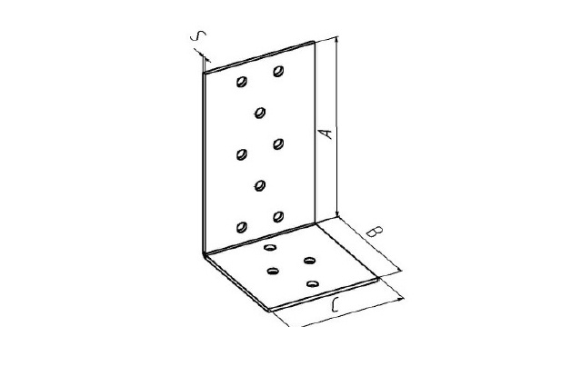 Пластина перфорированная угловая с одинаковыми отверстиями