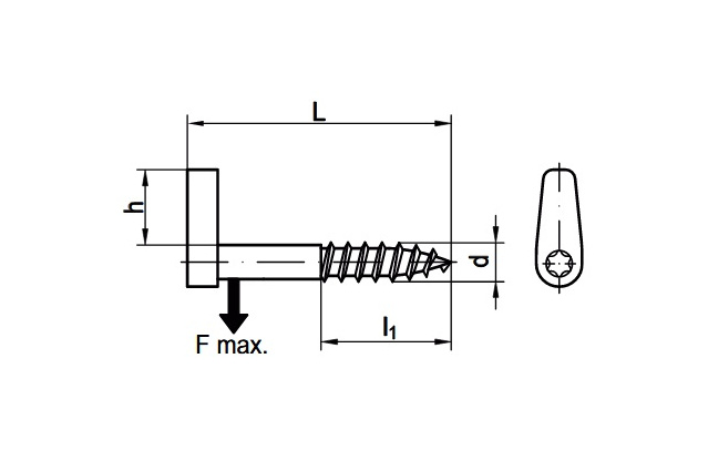 Шуруп-крючок Г-образный со шлицем Torx art. 88143