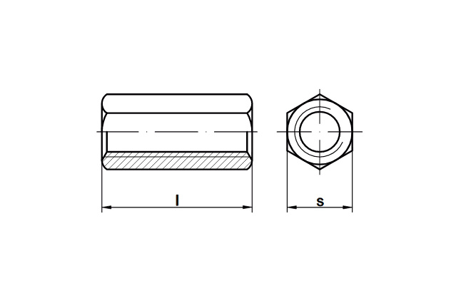 Гайка соединительная удлиненная с трапецеидальной резьбой art. 88090