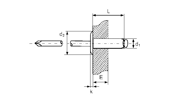 Заклёпка тяговая с широким бортиком нержавеющая