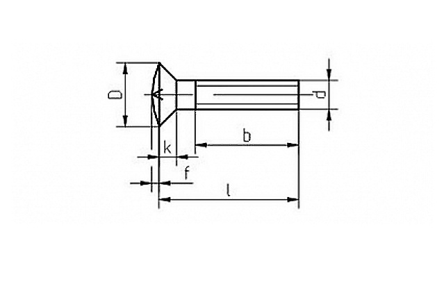 Винт с полупотайной головкой класса точности B ГОСТ 17474-80