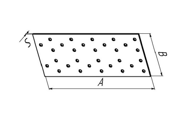 Пластина перфорированная с одинаковыми отверстиями