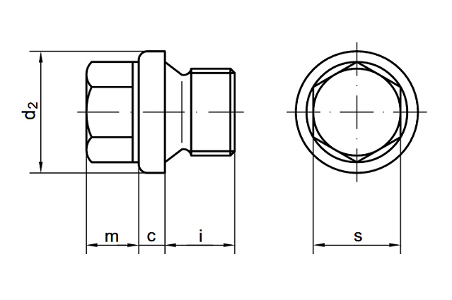 Пробка цилиндрическая с фланцем DIN 910
