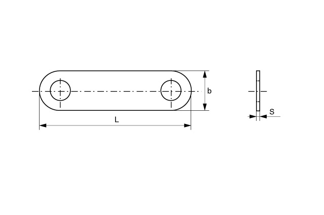 Пластина мебельная прямая скруглённая