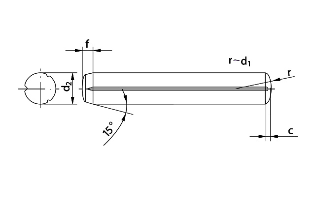 Штифт цилиндрический DIN 1473 с насечками