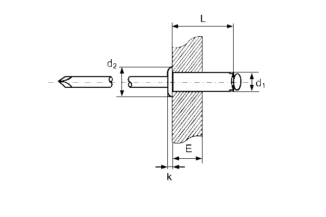 Заклёпка тяговая с плоским бортиком