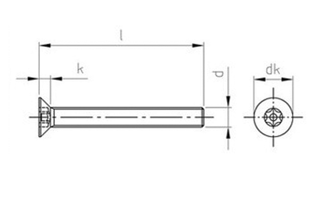 Винт антивандальный art. 9123 / 88117 ~ DIN 7991