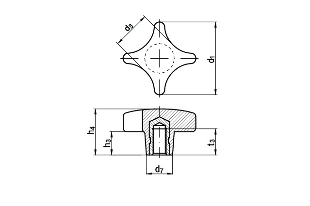 Ручка крестообразная DIN 6335