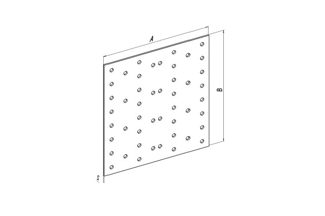 Пластина перфорированная с одинаковыми отверстиями