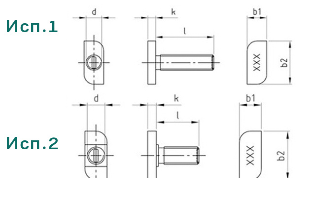 Болт с Т-образной головкой, 28/15 art.9097