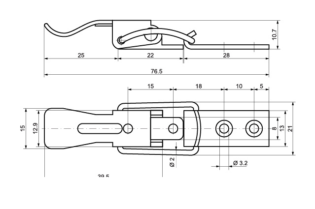 Замок-стяжка 76мм ц. (2.02.00)