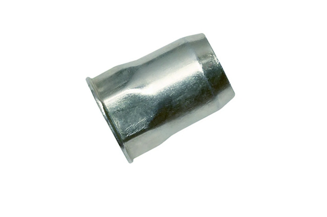 Заклёпка-гайка стальная с плоским уменьшенным бортиком рифлёная