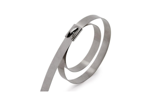 Стяжка крепежная под двойной обхват стальная нержавеющая