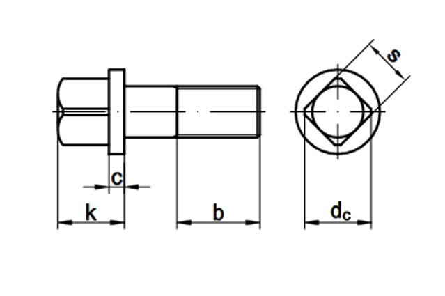Винт установочный с квадратной головкой DIN 478