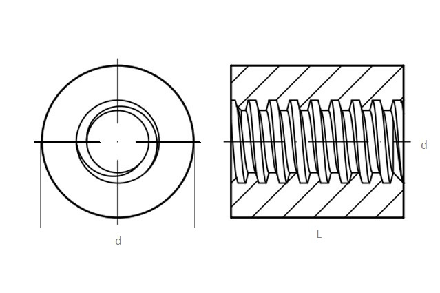 Гайка art.88089 с трапецеидальной резьбой TR