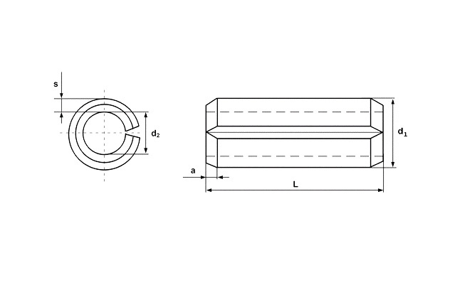 Штифт цилиндрический пружинный DIN 1481