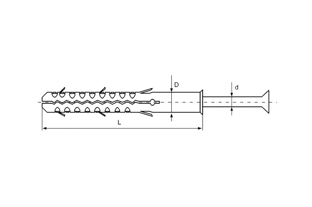 Дюбель MB-S с шурупом PZD (Psl)