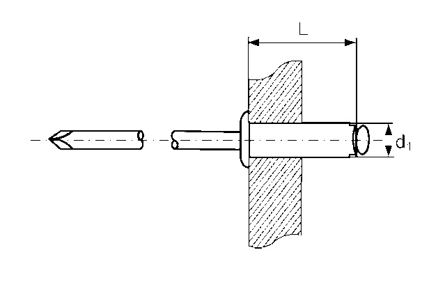 Заклёпка тяговая с плоским бортиком