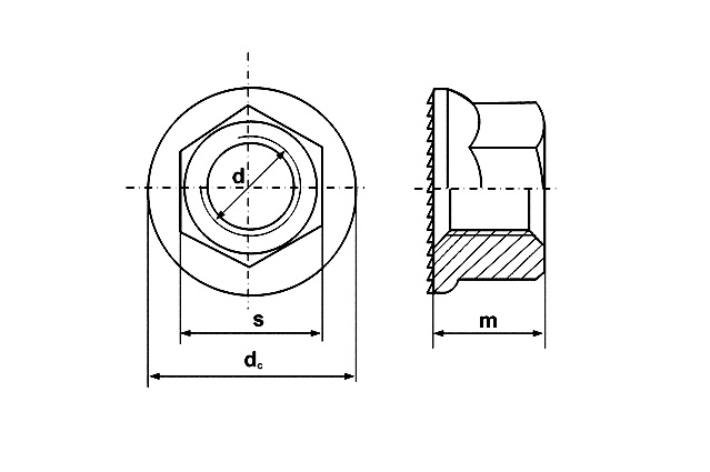 Гайка DIN 6923 с рифленым фланцем