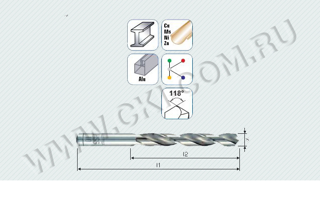 Сверло DIN 338 HSS-G ALPEN Super